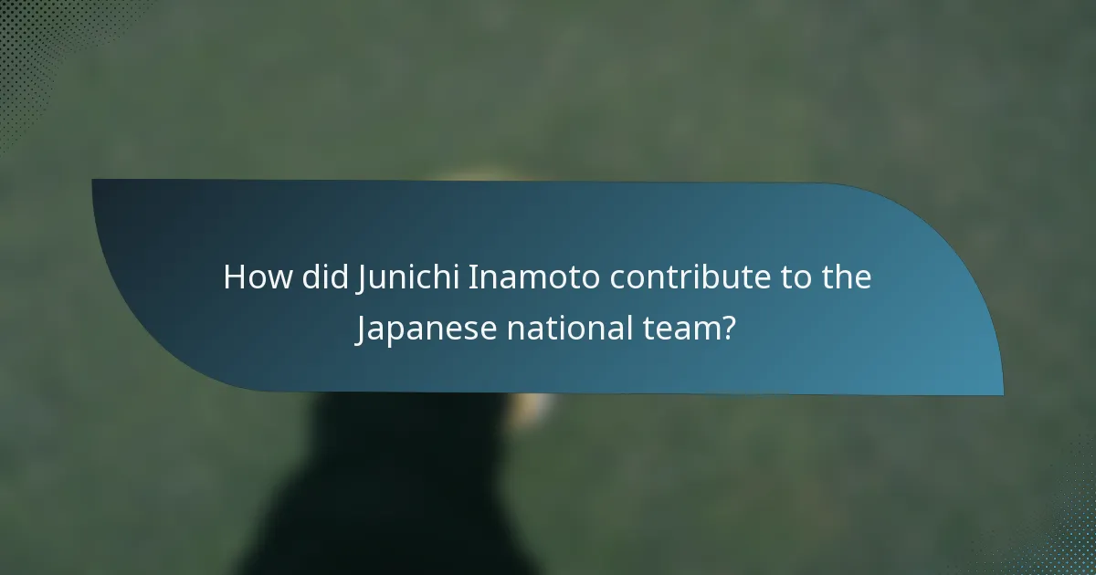 How did Junichi Inamoto contribute to the Japanese national team?