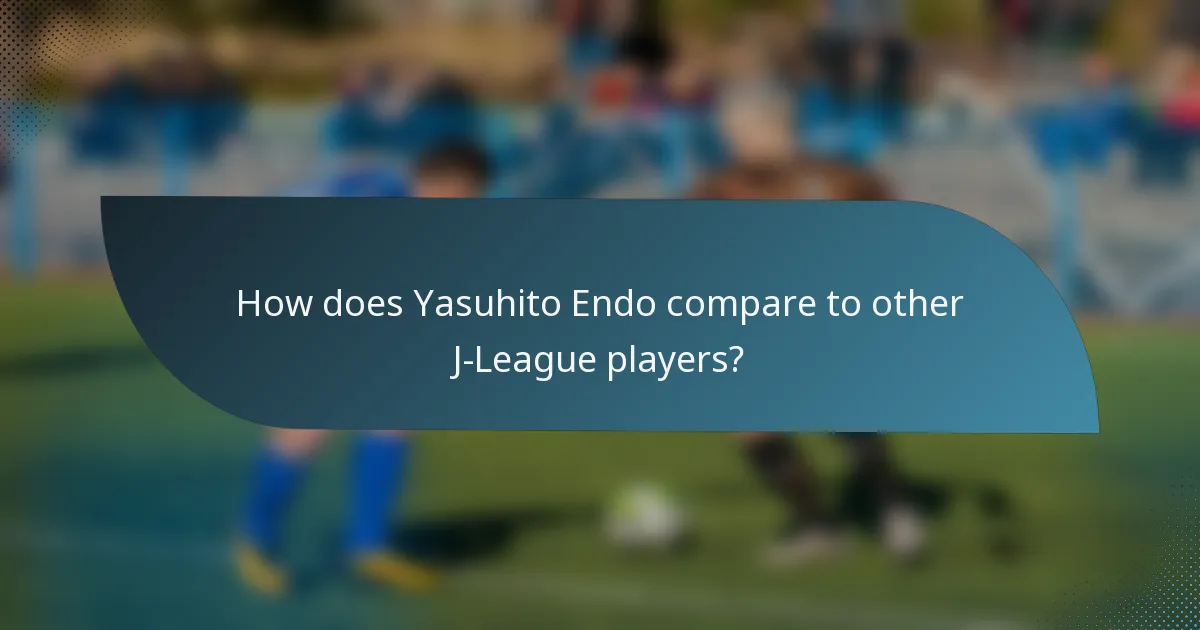 How does Yasuhito Endo compare to other J-League players?